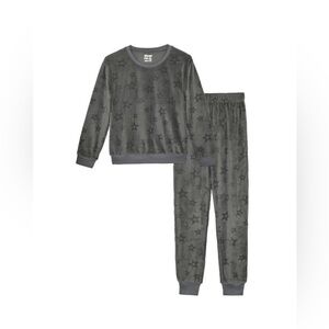 💫 Sleep on it velour sleep set toddler size 3T dark grey with star imprint.